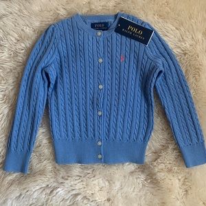 Polo Ralph Lauren girl cable cardigan size 4/4T NWT